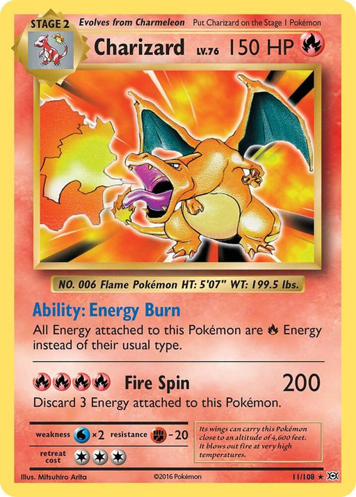Charizard Holo Rare XY - Evolutions 11/108 NM