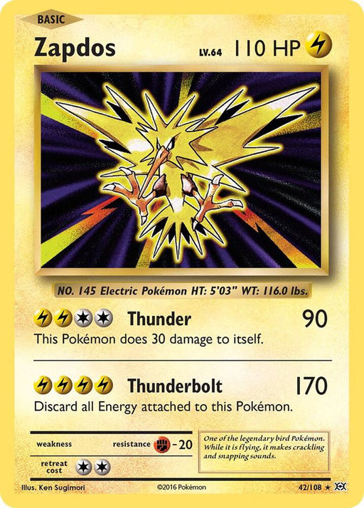 Zapdos Holo Rare XY - Evolutions 42/108 NM