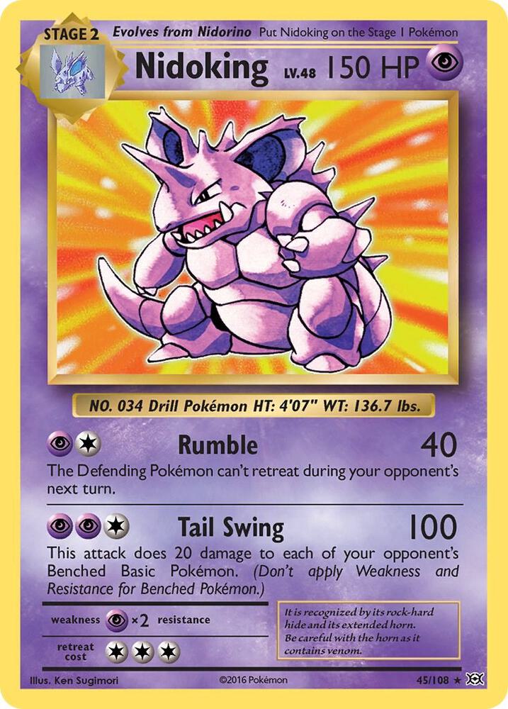 Nidoking Holo Rare XY - Evolutions 45/108 NM