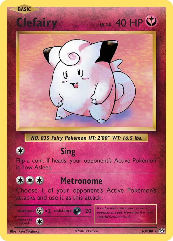Clefairy Holo Rare XY - Evolutions 63/108 NM