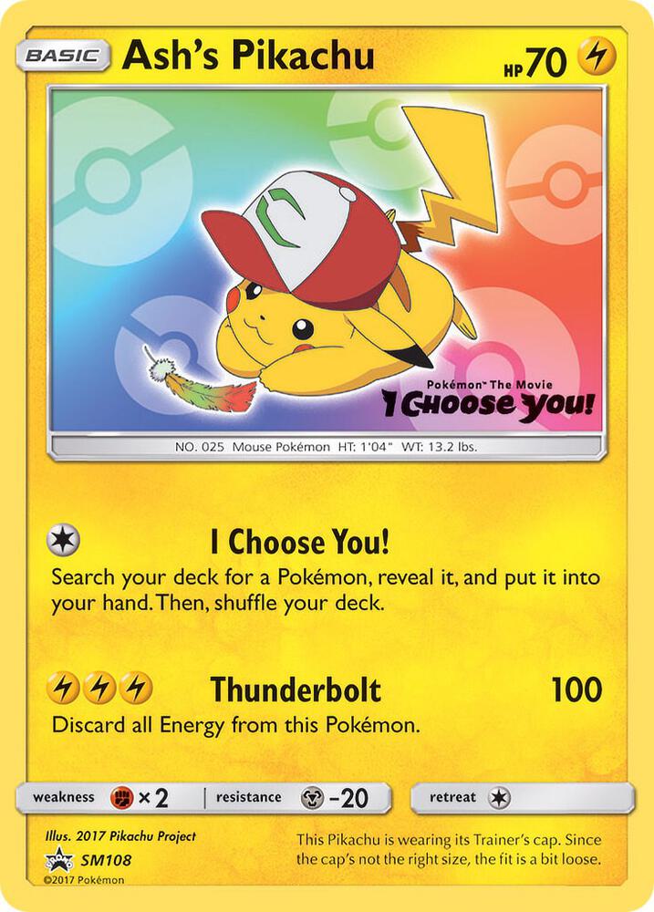 Ash's Pikachu Promo SM Promos SM108 NM