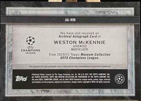 2021 Topps Weston McKennie – 016/150 (UEFA Champions League Curated)