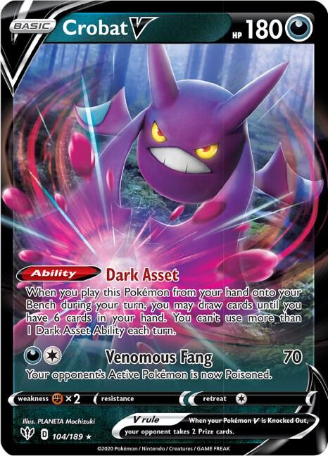 Crobat V Ultra Rare SWSH03: Darkness Ablaze 104/189 NM