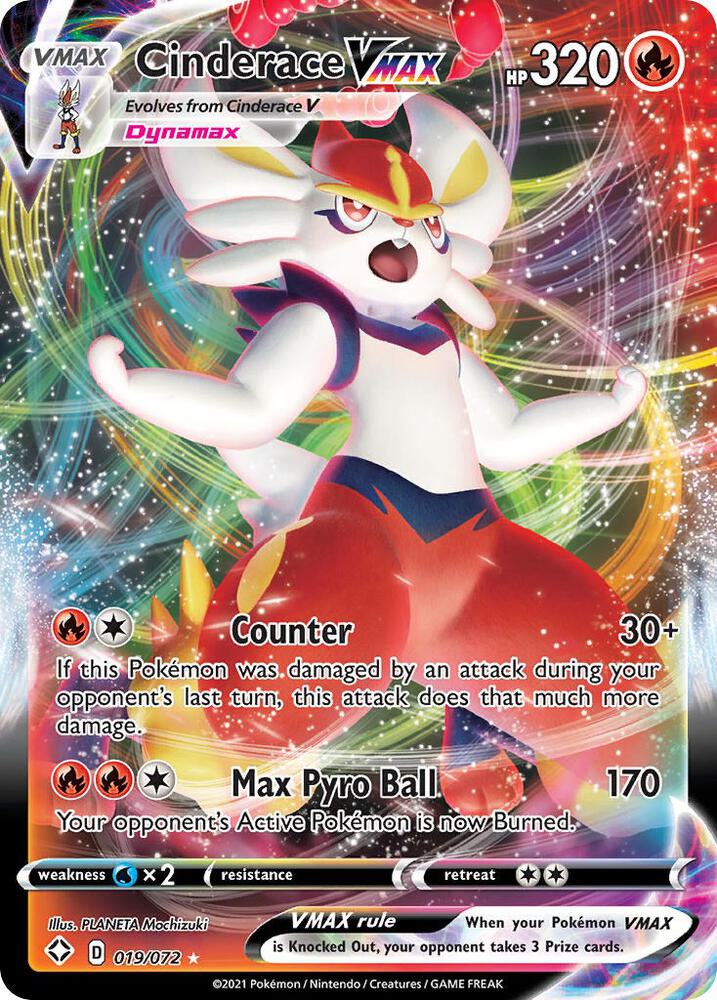 Cinderace VMAX Ultra Rare Shining Fates 019/072 NM