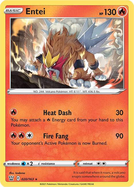 Entei Holo Rare SWSH05: Battle Styles 020/163 NM