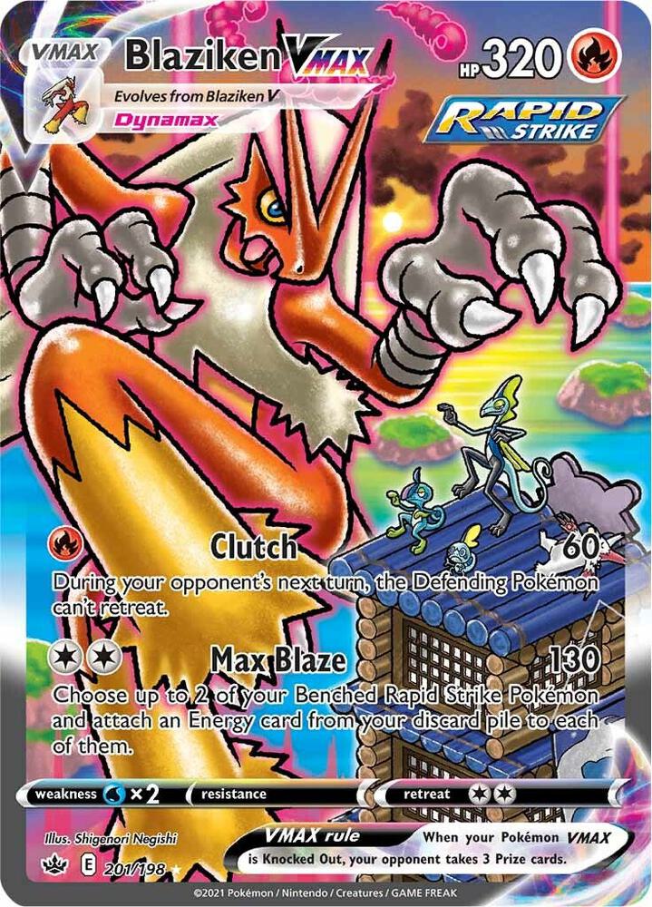 Blaziken VMAX (Alternate Art Secret) Secret Rare SWSH06: Chilling Reign 201/198 NM