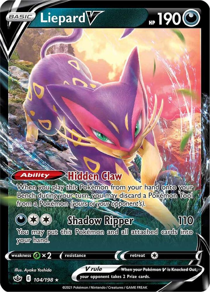 Liepard V Ultra Rare SWSH06: Chilling Reign 104/198 NM