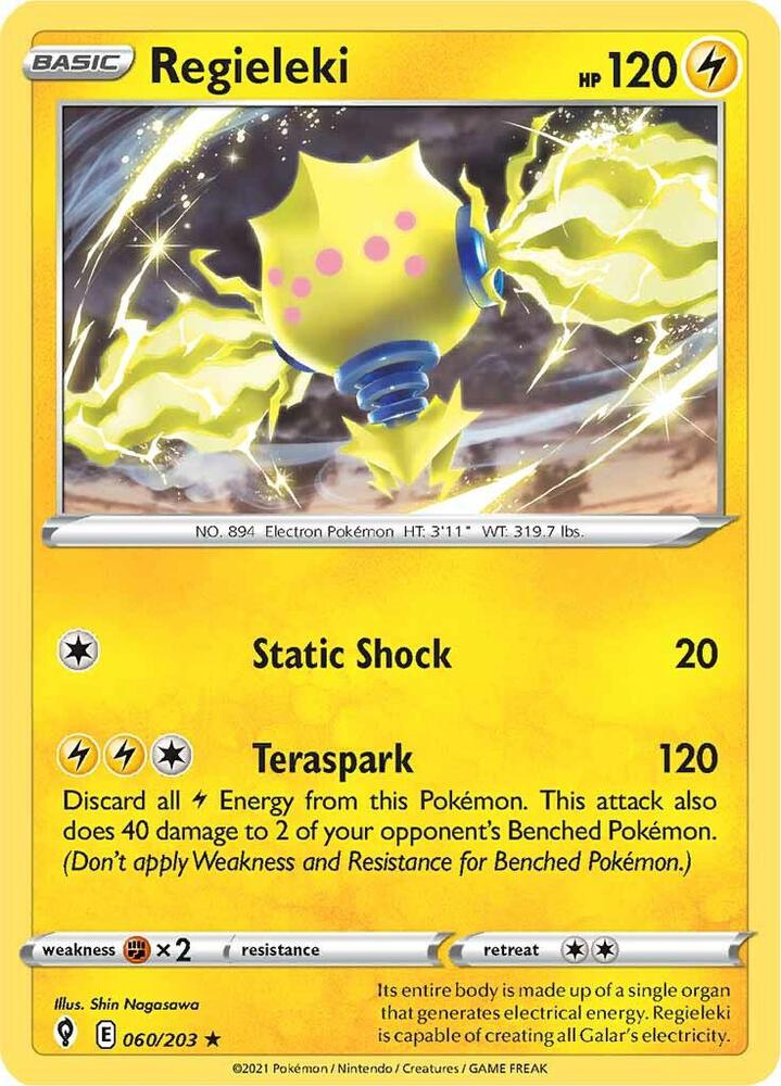 Regieleki Holo Rare SWSH07: Evolving Skies 060/203 NM