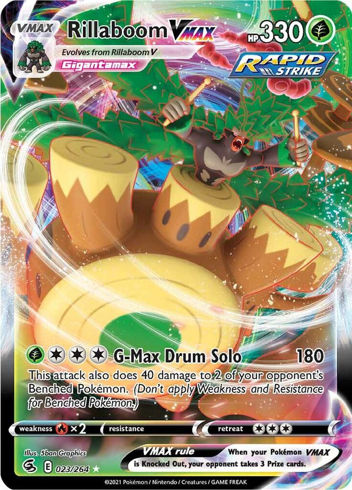 Rillaboom VMAX Ultra Rare SWSH08: Fusion Strike 023/264 NM
