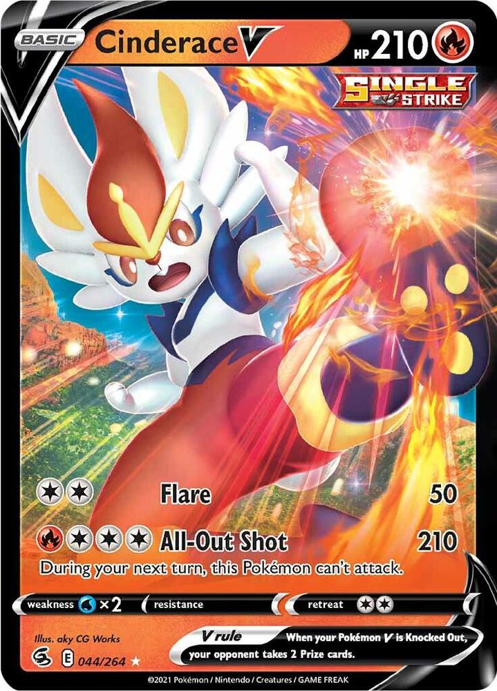 Cinderace V (44) Ultra Rare SWSH08: Fusion Strike 044/264 NM