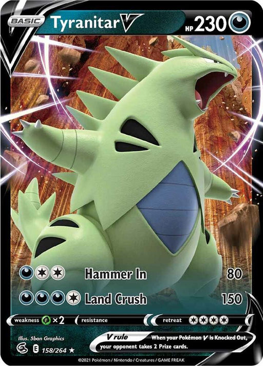 Tyranitar V Ultra Rare SWSH08: Fusion Strike 158/264 NM