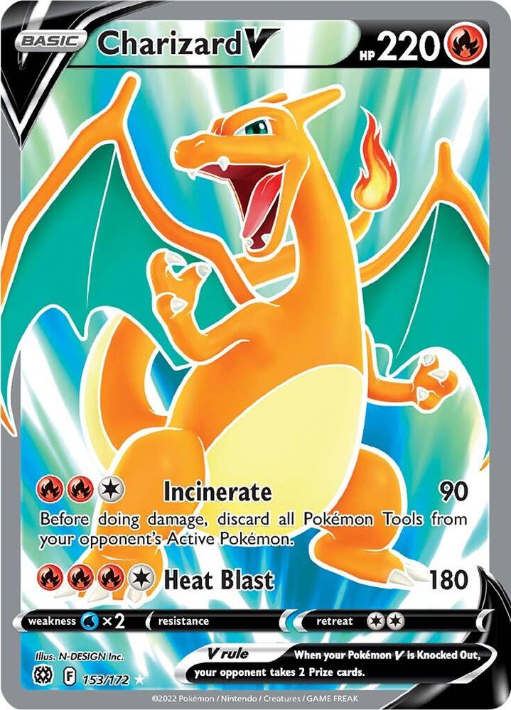 Charizard V (Full Art) Ultra Rare SWSH09: Brilliant Stars 153/172 NM