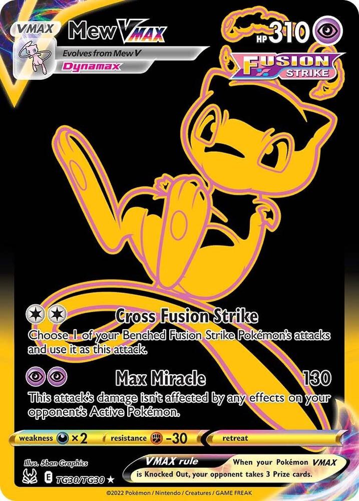 Mew VMAX (Secret) Secret Rare SWSH11: Lost Origin Trainer Gallery TG30/TG30 NM