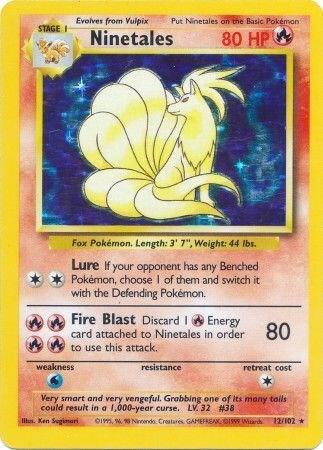 Ninetales Holo Rare Base Set 012/102 LP