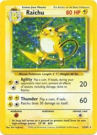 Raichu Holo Rare Base Set 014/102 MP