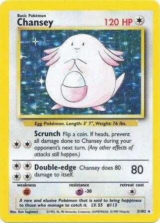 Chansey Holo Rare Base Set 003/102 MP