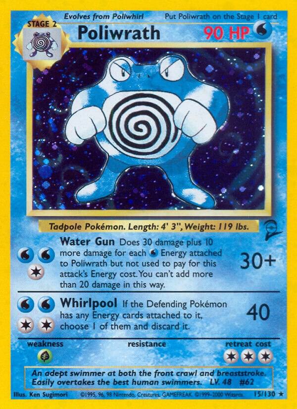 Poliwrath Holo Rare Base Set 2 015/130 NM
