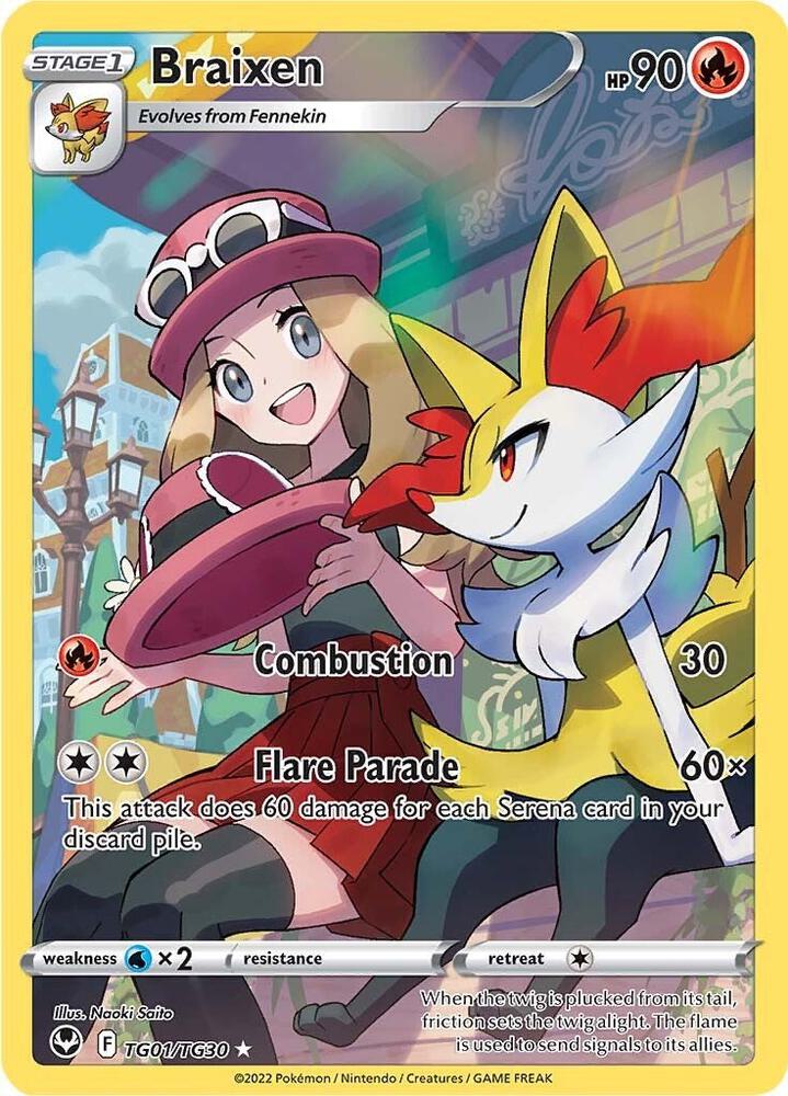 Braixen Ultra Rare SWSH12: Silver Tempest Trainer Gallery TG01/TG30 NM