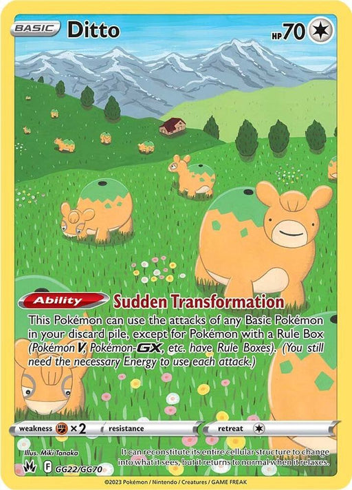 Ditto Ultra Rare Crown Zenith: Galarian Gallery GG22/GG70 NM
