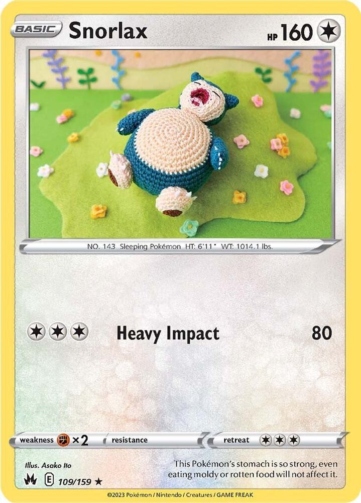 Snorlax Rare Crown Zenith 109/159 NM