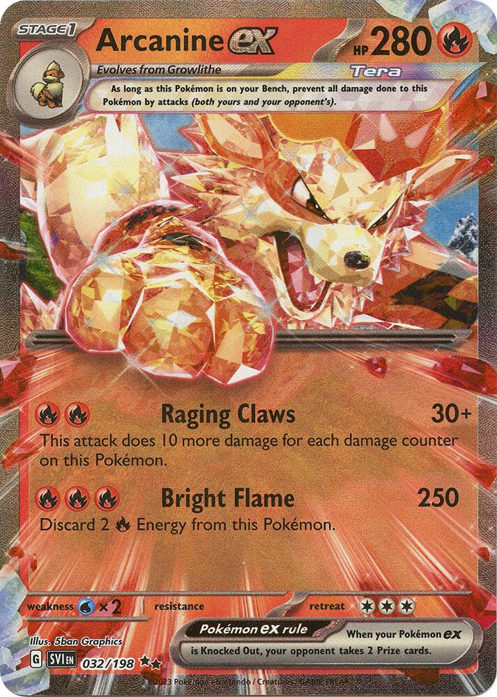 Arcanine ex Double Rare SV01: Scarlet & Violet Base Set 032/198 NM