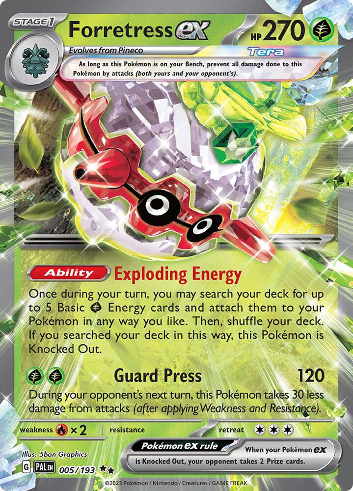 Forretress ex Double Rare SV02: Paldea Evolved 005/193 NM