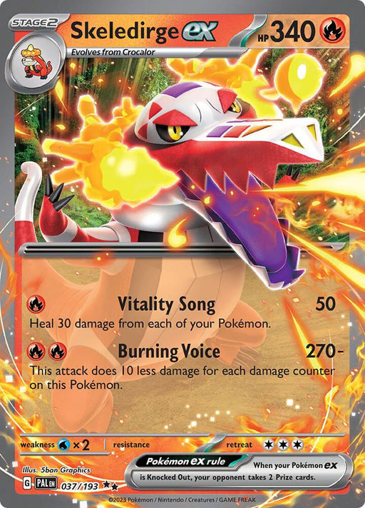 Skeledirge ex Double Rare SV02: Paldea Evolved 037/193 NM