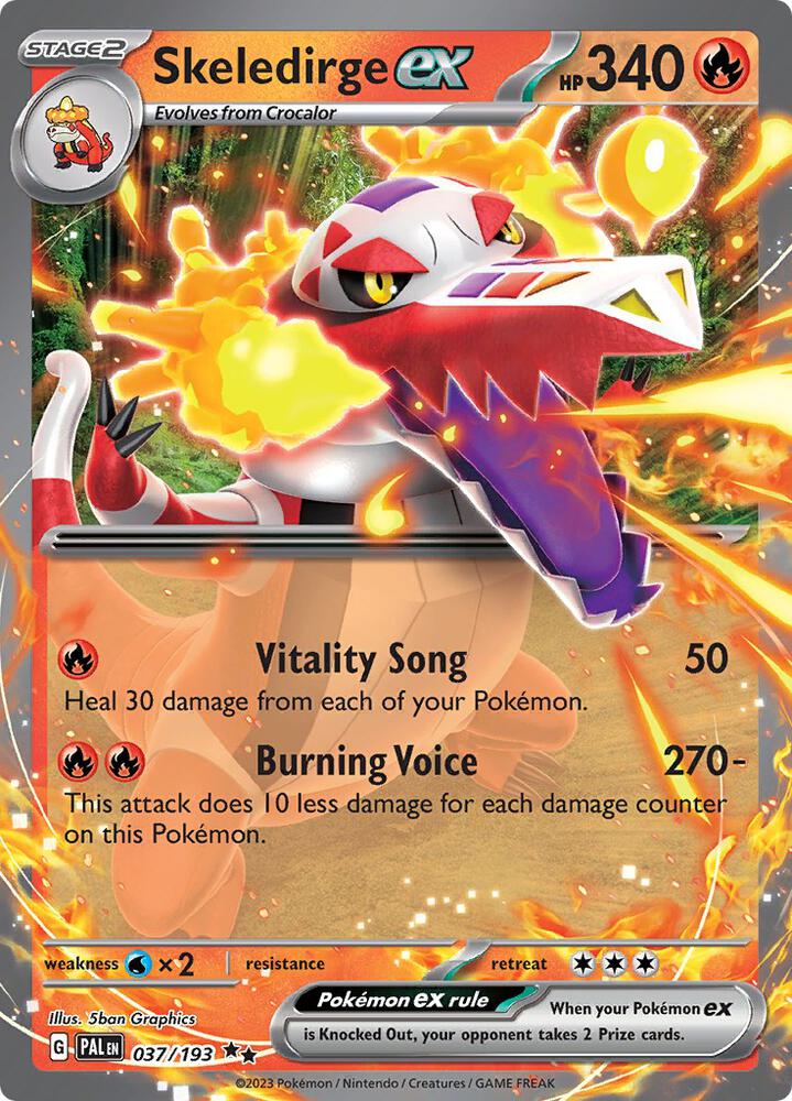 Skeledirge ex Double Rare SV02: Paldea Evolved 037/193 NM