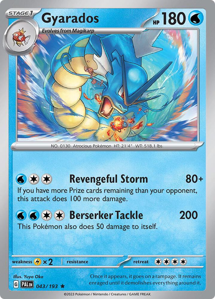 Gyarados Rare SV02: Paldea Evolved 043/193 NM