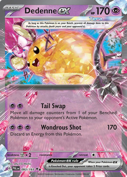 Dedenne ex Double Rare SV02: Paldea Evolved 093/193 NM