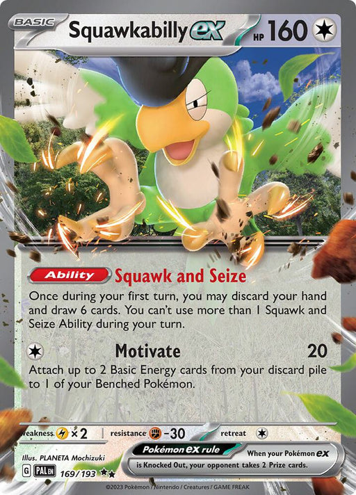 Squawkabilly ex Double Rare SV02: Paldea Evolved 169/193 NM
