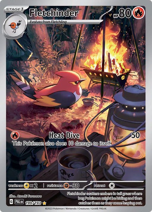 Fletchinder Illustration Rare SV02: Paldea Evolved 199/193 NM