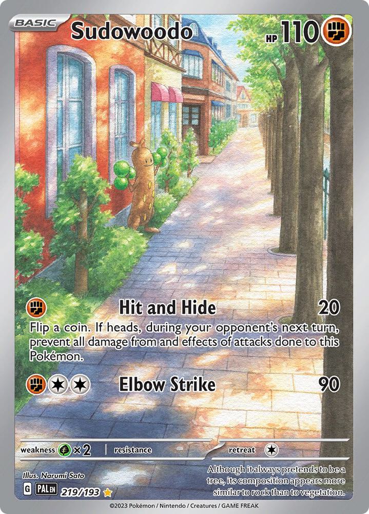 Sudowoodo Illustration Rare SV02: Paldea Evolved 219/193 NM