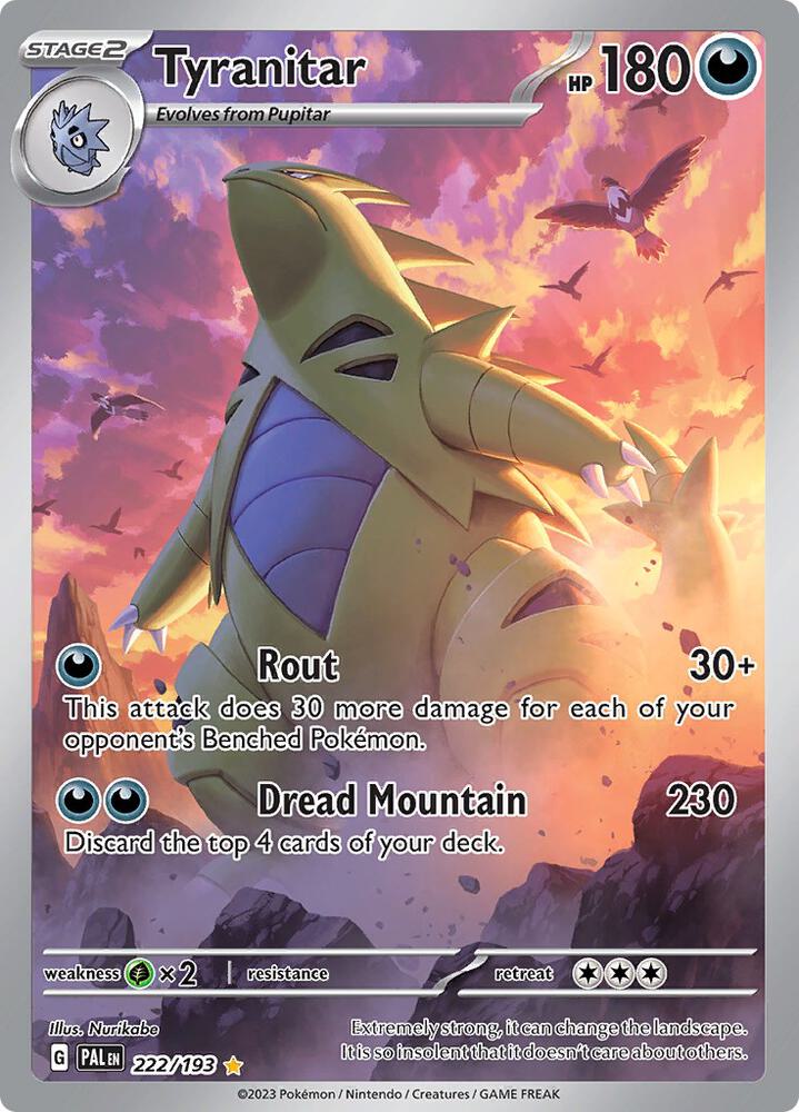 Tyranitar Illustration Rare SV02: Paldea Evolved 222/193 NM