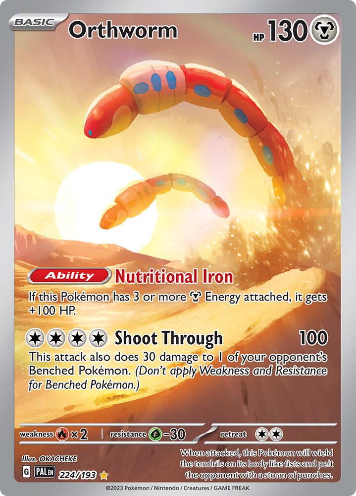 Orthworm Illustration Rare SV02: Paldea Evolved 224/193 NM