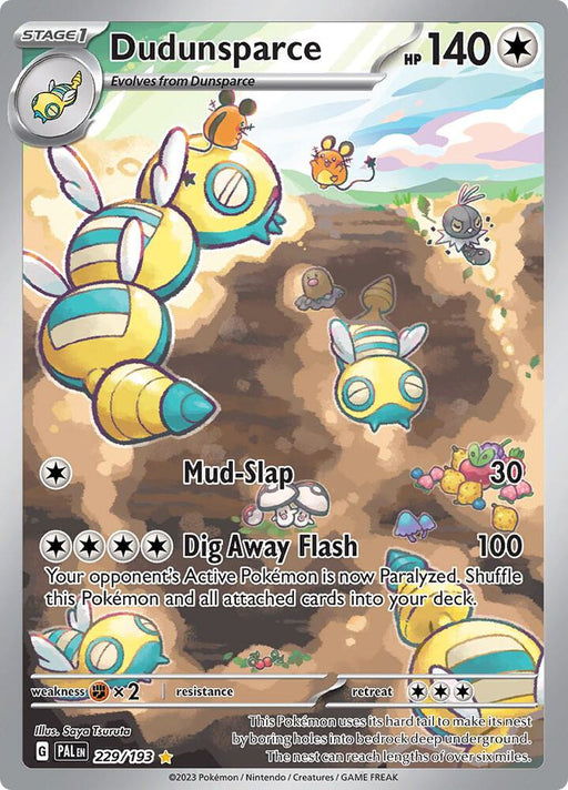 Dudunsparce Illustration Rare SV02: Paldea Evolved 229/193 NM