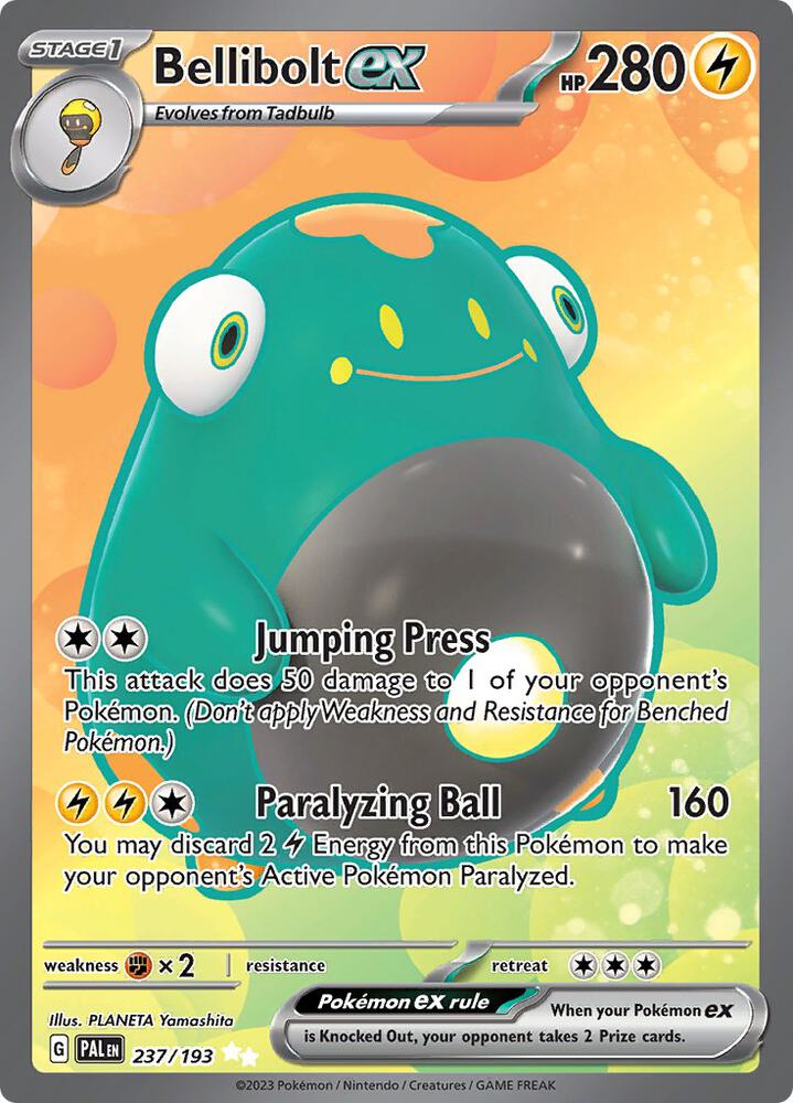 Bellibolt ex Ultra Rare SV02: Paldea Evolved 237/193 NM