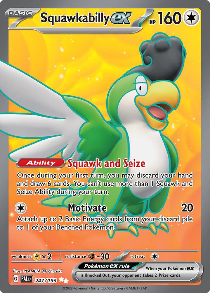 Squawkabilly ex Ultra Rare SV02: Paldea Evolved 247/193 NM