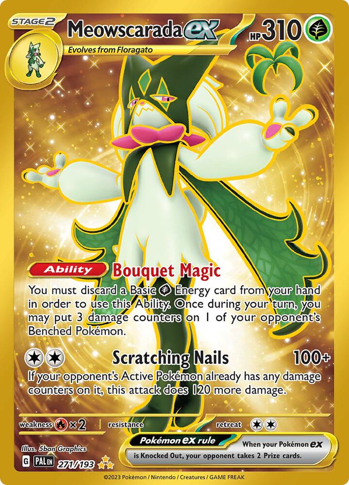 Meowscarada ex Hyper Rare SV02: Paldea Evolved 271/193 NM