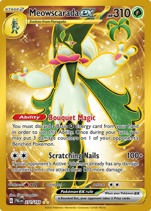 Meowscarada ex Hyper Rare SV02: Paldea Evolved 271/193 NM