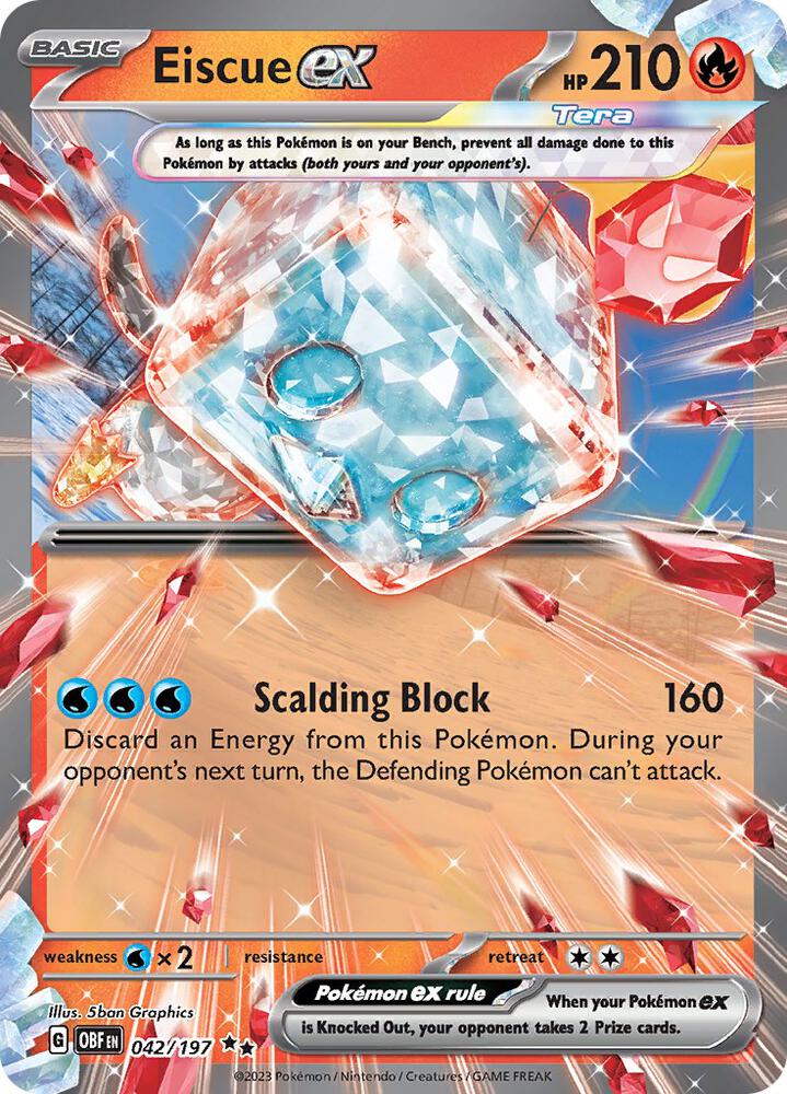 Eiscue ex Double Rare SV03: Obsidian Flames 042/197 NM