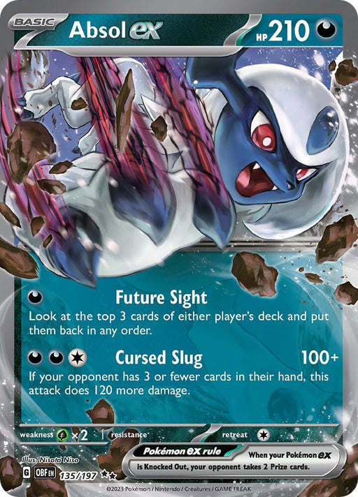 Absol ex Double Rare SV03: Obsidian Flames 135/197 NM