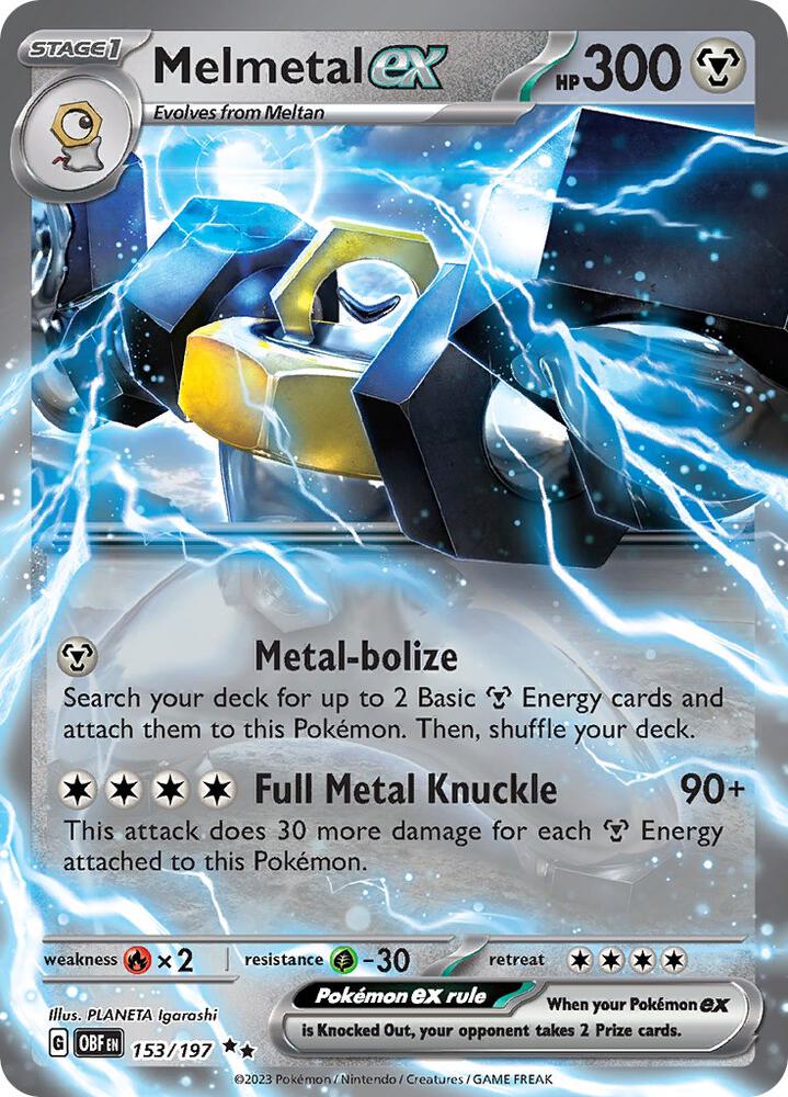 Melmetal ex Double Rare SV03: Obsidian Flames 153/197 NM
