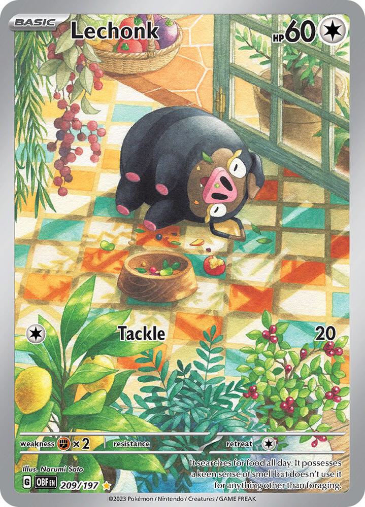 Lechonk Illustration Rare SV03: Obsidian Flames 209/197 NM