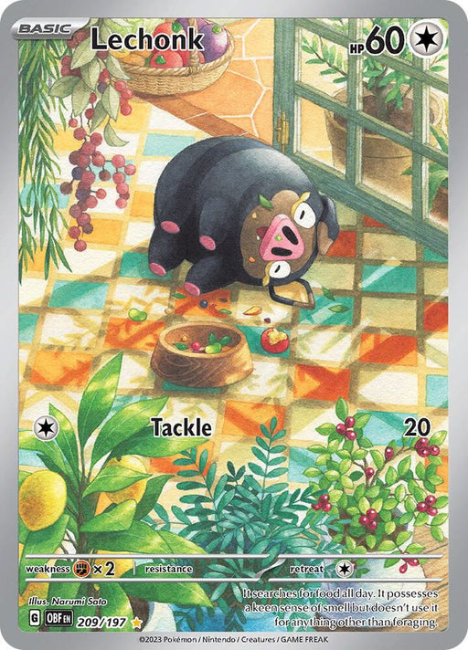 Lechonk Illustration Rare SV03: Obsidian Flames 209/197 NM