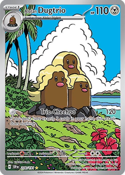 Alolan Dugtrio Illustration Rare SV08: Surging Sparks 208/191 NM