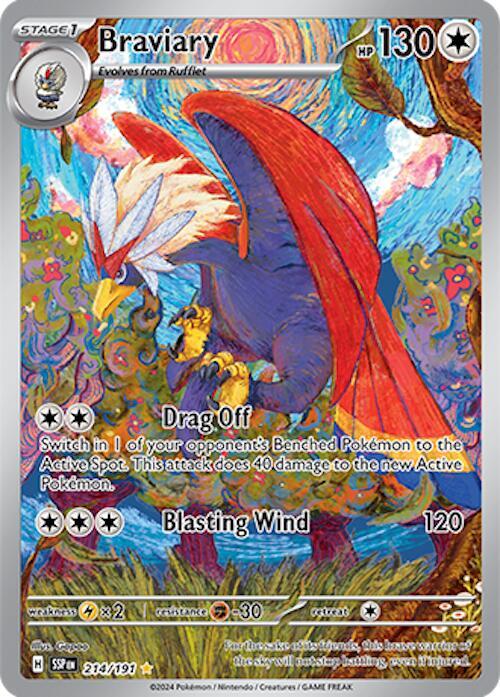 Braviary Illustration Rare SV08: Surging Sparks 214/191 NM