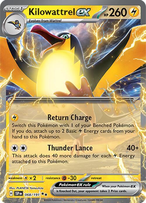 Kilowattrel ex Double Rare SV08: Surging Sparks 068/191 NM