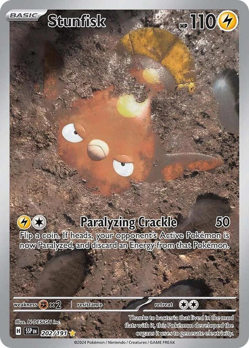 Stunfisk Illustration Rare SV08: Surging Sparks 202/191 NM
