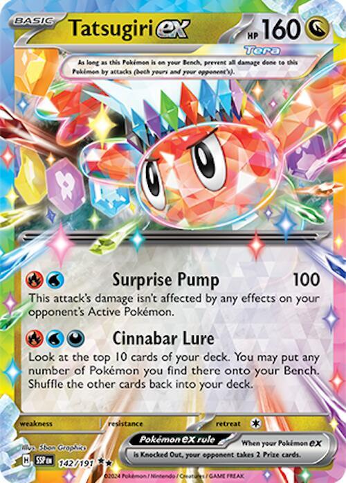 Tatsugiri ex Double Rare SV08: Surging Sparks 142/191 NM